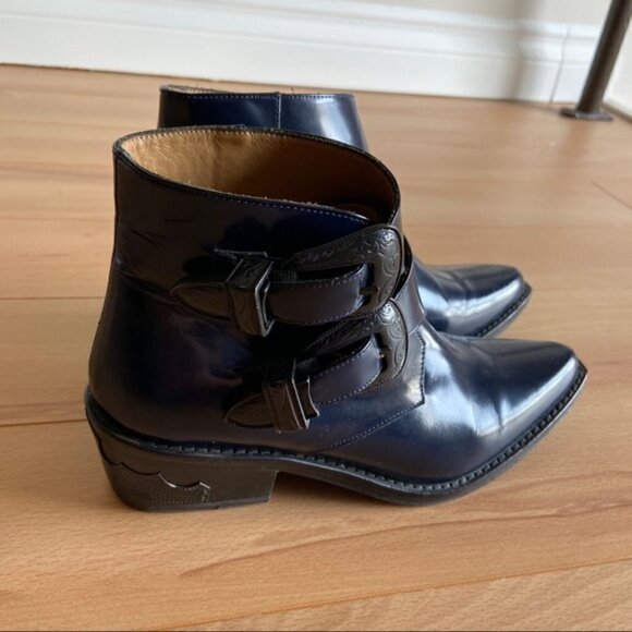 TOGA Pulla Blue Two-Buckle Western Boots - Picture 4 of 6